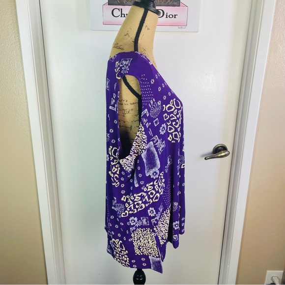 Boutique chic 2X Plus Size Blouse Top Paisley Multicolor Sleeveless NWT Weekend - Picture 4 of 14